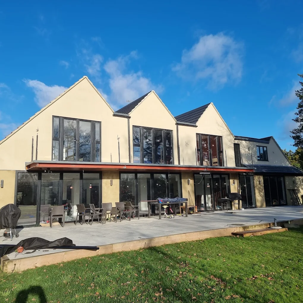 Modern home finished in smooth through-colour render
